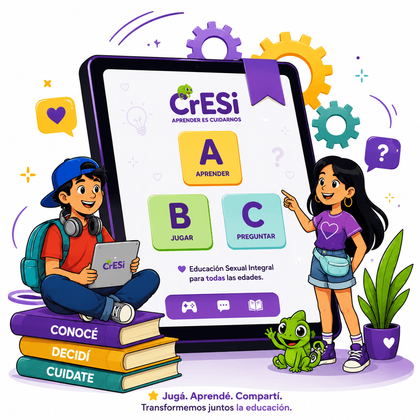 Plataforma educativa CrESI de Educación Sexual Integral - ESI con juegos interactivos y recursos para escuelas y adolescentes en Argentina